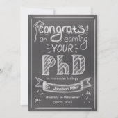 PhD graduation greeting card chalkboard university Bedankkaart (Voorkant)