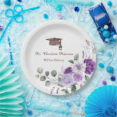 Phd Graduation Party Floral  Papieren Bordje (Feest)