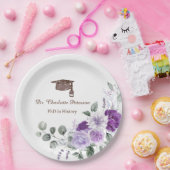 Phd Graduation Party Floral  Papieren Bordje (Feest)