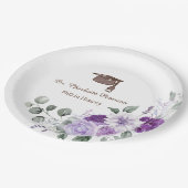 Phd Graduation Party Floral  Papieren Bordje (Gekanteld)