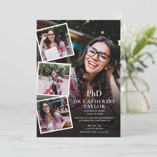 PhD Graduation Party Invitati Kaart (Staand voorkant)
