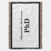 PhD Graduation Personalized Name Deken (Voorkant Verticaal)