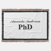 PhD Graduation Personalized Name Deken (Voorkant)