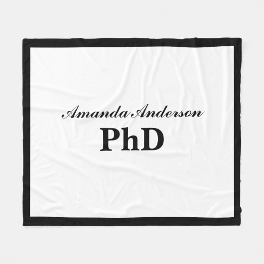 PhD Graduation Personalized Name Fleece Deken (Voorkant (Horizontaal))