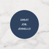 PhD Great Job Naam Afstuderen Blauw Confetti (Kleine voorkant)