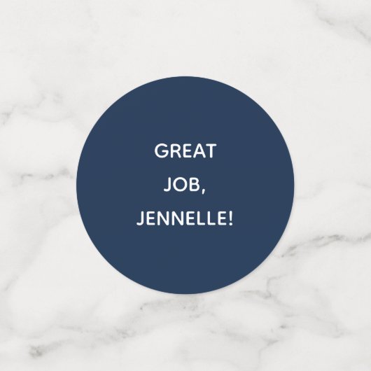 PhD Great Job Naam Afstuderen Blauw Confetti (Kleine voorkant)