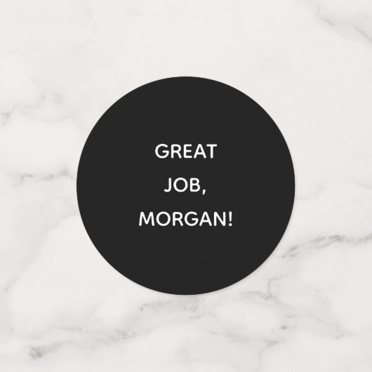 PhD Grote Baan Naam Zwart Afstuderen Confetti (Kleine voorkant)