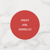 PhD Grote Job Naam Afstuderen Rode Confetti (Kleine voorkant)