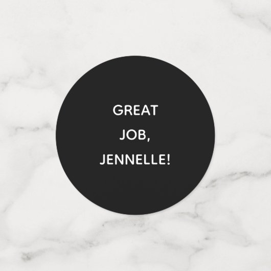 PhD Grote Job Naam Afstuderen Zwart Confetti (Kleine voorkant)