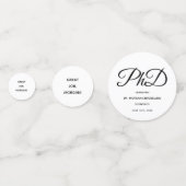 PhD Grote Job Naam Wit Zwart Afstuderen Confetti (Achterkanten)