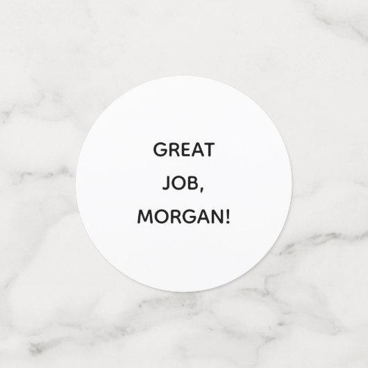 PhD Grote Job Naam Wit Zwart Afstuderen Confetti (Kleine voorkant)