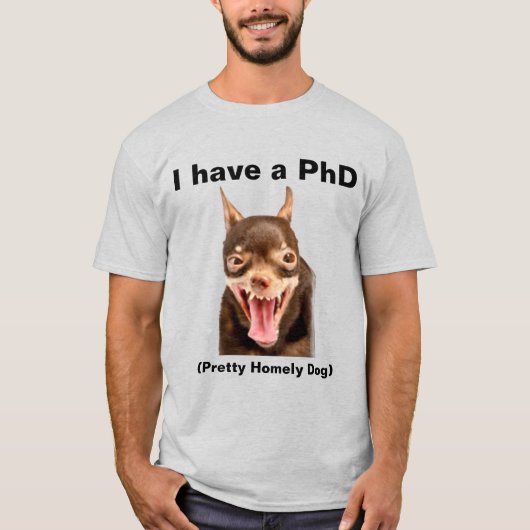 (PhD) huiselijke hond T-shirt (Voorkant)