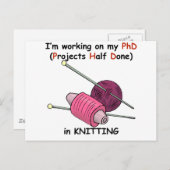 PhD in Knitting Briefkaart (Voorkant / Achterkant)