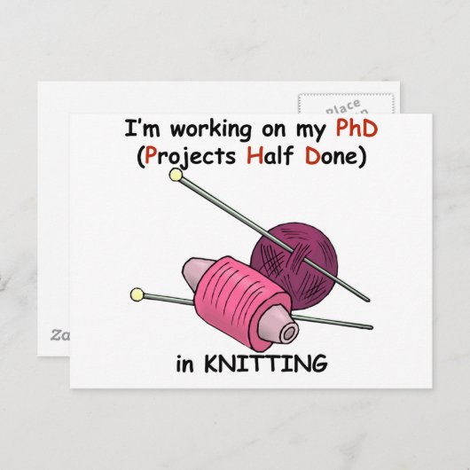 PhD in Knitting Briefkaart (Voorkant / Achterkant)