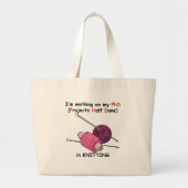 PhD in Knitting Grote Tote Bag (Voorkant)