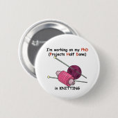 PhD in Knitting Ronde Button 5,7 Cm (Voorkant /achterkant)
