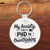 PhD in Overthinking Funny Quote Sleutelhanger (Achterkant)