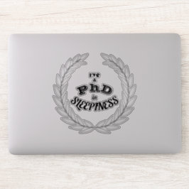 PhD in Slaperigheid Grappige Academische Humor Sti Sticker