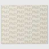PhD Khaki Tan Degree Word Pattern-Afstuderen Cadeaupapier (Vlak)
