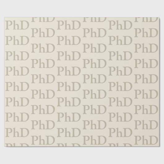 PhD Khaki Tan Degree Word Pattern-Afstuderen Cadeaupapier (Vlak)