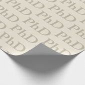 PhD Khaki Tan Degree Word Pattern-Afstuderen Cadeaupapier (Hoek)