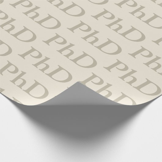 PhD Khaki Tan Degree Word Pattern-Afstuderen Cadeaupapier (Hoek)