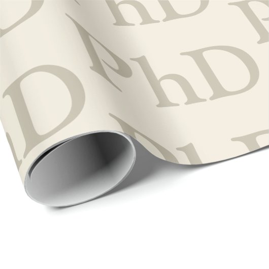 PhD Khaki Tan Degree Word Pattern-Afstuderen Cadeaupapier (Rol Hoek)