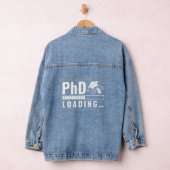 PhD laadbalk Afstuderen Student White Fun Script Denim Jacket (Hangar)