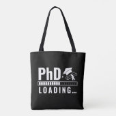 PhD laadbalk Afstuderen Student White Fun Script Tote Bag (Achterkant)