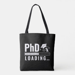 PhD laadbalk Afstuderen Student White Fun Script Tote Bag