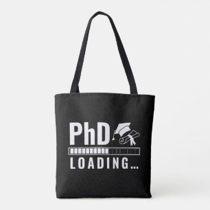 PhD laadbalk Afstuderen Student White Fun Script Tote Bag