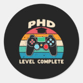 Phd Level Complete Doctorate Graduation Gift For H Ronde Sticker (Voorkant)