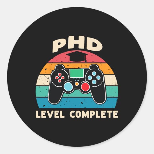 Phd Level Complete Doctorate Graduation Gift For H Ronde Sticker (Voorkant)