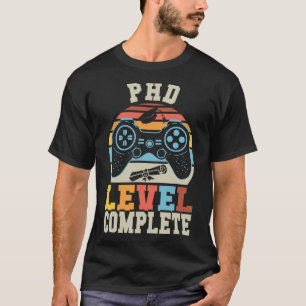 PhD Level Complete Retro Gamer Doctoraat Afstudere T-shirt