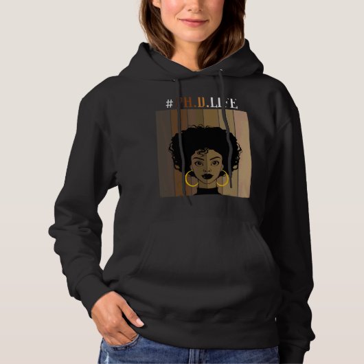 PhD Leven PhD Doctoraatsgraad Afstuderen Zwart AFR Hoodie (Voorkant)