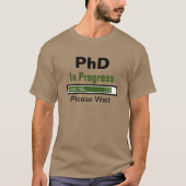 PhD loopt in ontwikkeling, maar T-Shirt wordt niet (Voorkant)