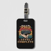 PhD-niveau Complete Afstuderen Doctorate Gaming Bagagelabel (Voorkant (verticaal))