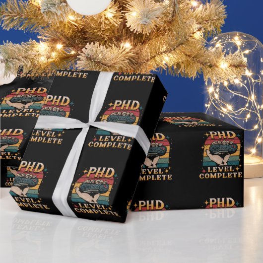 PhD-niveau Complete Afstuderen Doctorate Gaming Cadeaupapier (Feestdagen)