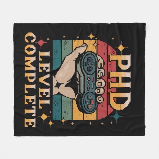 PhD-niveau Complete Afstuderen Doctorate Gaming Fleece Deken (Voorkant (Horizontaal))