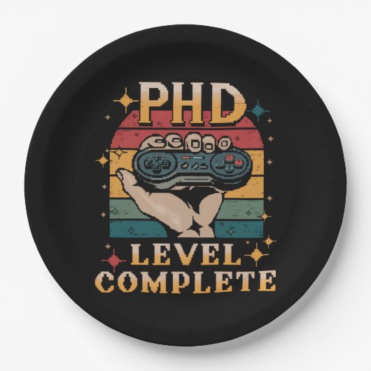 PhD-niveau Complete Afstuderen Doctorate Gaming Papieren Bordje (Voorkant)
