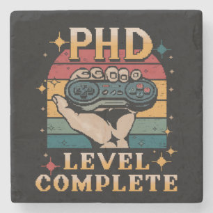 PhD-niveau Volledige Afstuderen Promotie Gaming Stenen Onderzetter