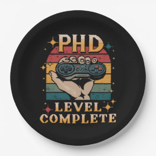 PhD-niveau voltooid afstuderen doctoraat gamen Papieren Bordje