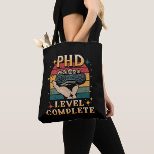 PhD-niveau voltooid afstuderen doctoraat gamen Tote Bag
