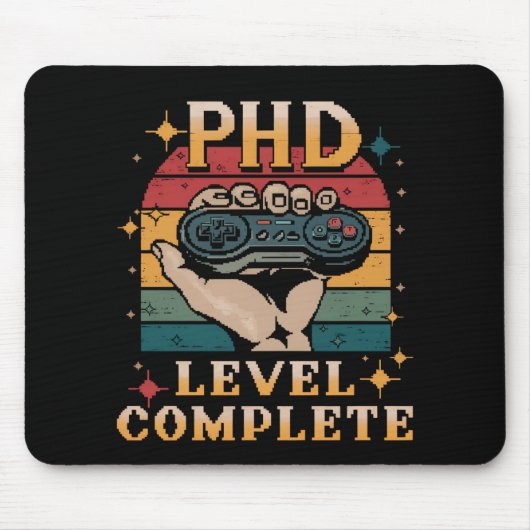 PhD-niveau Voltooid Afstuderen Doctoraten Gamen Muismat (Voorkant)