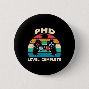 Phd Niveau Voltooide Doctoraat Afstudeercadeau Voo Ronde Button 5,7 Cm