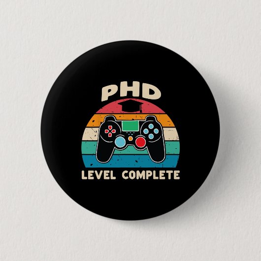 Phd Niveau Voltooide Doctoraat Afstudeercadeau Voo Ronde Button 5,7 Cm (Voorkant)