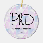 PhD Paars zwart Afstuderen Abstracte naam jaar Keramisch Ornament (Voorkant)