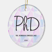 PhD Paars zwart Afstuderen Abstracte naam jaar Keramisch Ornament (Links)
