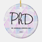 PhD Paars zwart Afstuderen Abstracte naam jaar Keramisch Ornament (Achterkant)