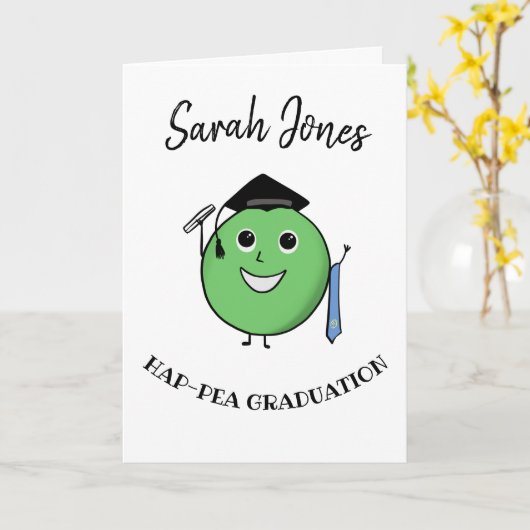 PHD Pea-HD Funny Pea Afstuderen cadeau voor afstud Kaart (Gele Bloem)